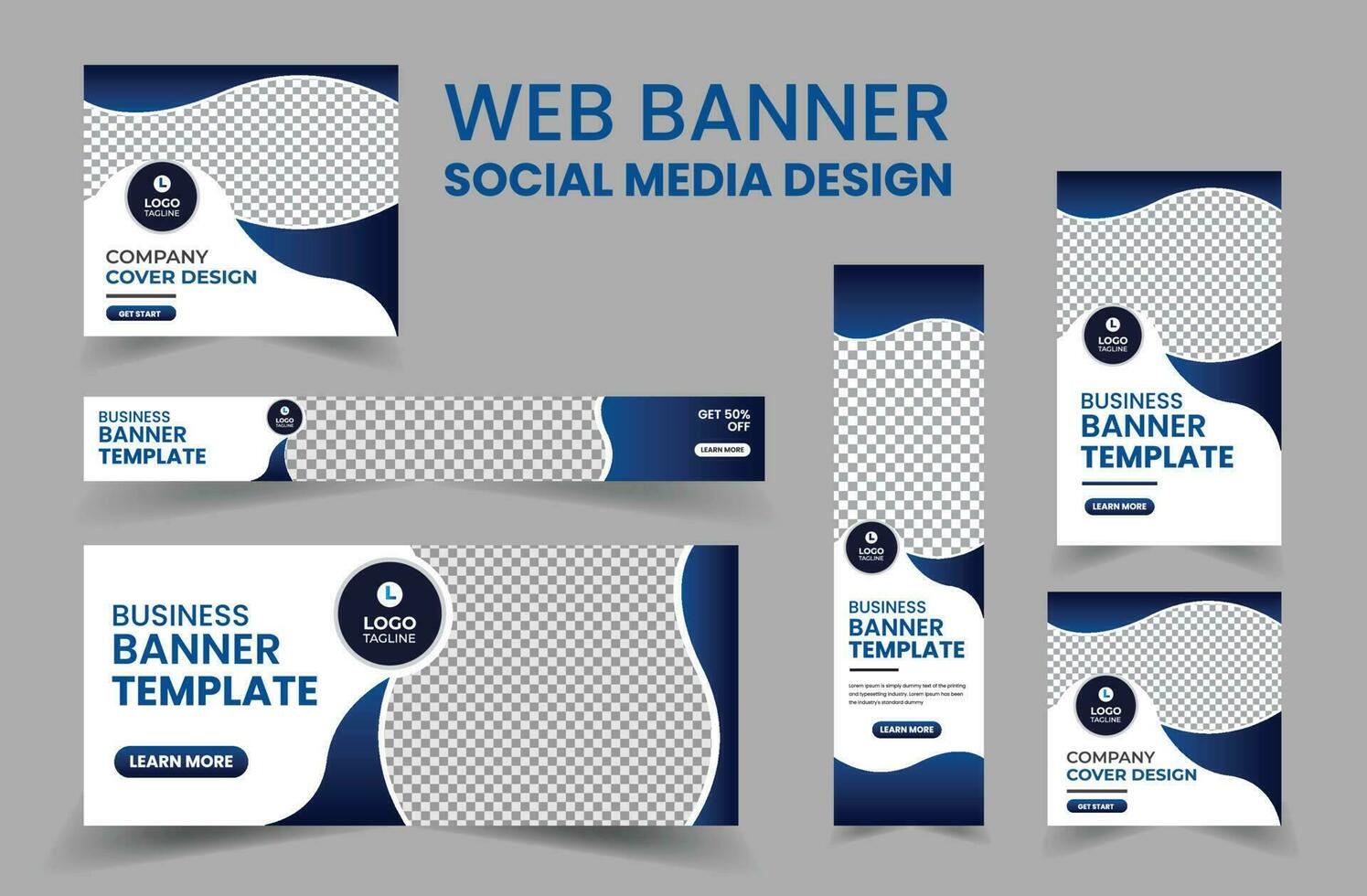 design de pacote de modelo de web de banner de negócios, banner de anúncios de capa de mídia social, panfleto, cartão de convite vetor