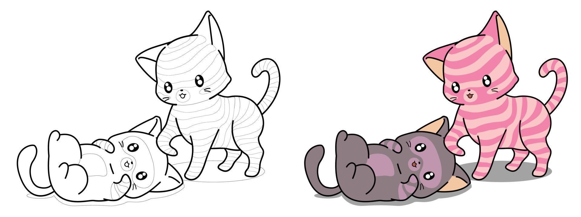 Teste Padrão Dos Gatos Da Garatuja De Kawaii Fundo Animal Bonito Grande  Para O Livro Para Colorir, O Envolvimento, Imprimir, a Te Ilustração do  Vetor - Ilustração de cartoon, divertimento: 143706077