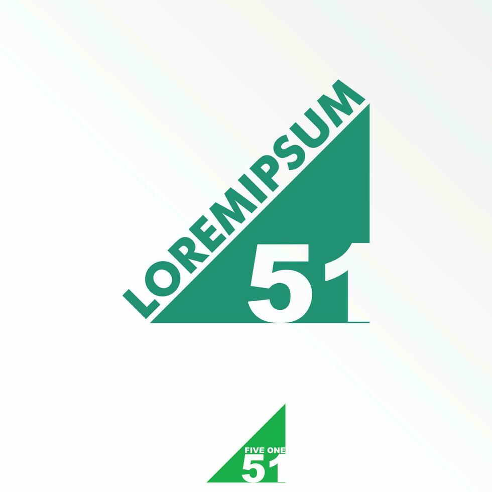 número 51 ou cinco 1 sans serifa Fonte dentro triângulo quadra imagem gráfico ícone logotipo Projeto abstrato conceito vetor estoque. pode estar usava Como uma símbolo associado com inicial ou esporte