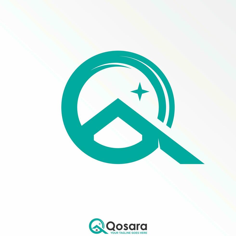 carta ou palavra o ou q com cobertura casa e Claro ou limpar \ limpo imagem gráfico ícone logotipo Projeto abstrato conceito vetor estoque. pode estar usava Como uma símbolo relacionado para inicial ou limpeza serviço