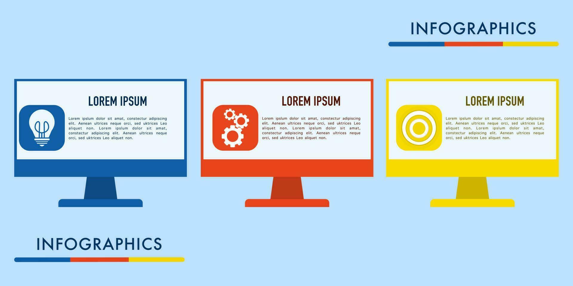 vetor infográfico Projeto modelo com 3 opções ou passos, Seções, segmentos. o negócio conceito. marketing infográfico vetor ilustração