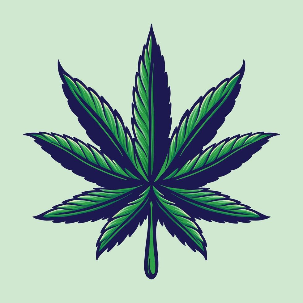 ilustração do logotipo colorido da folha de cannabis vetor