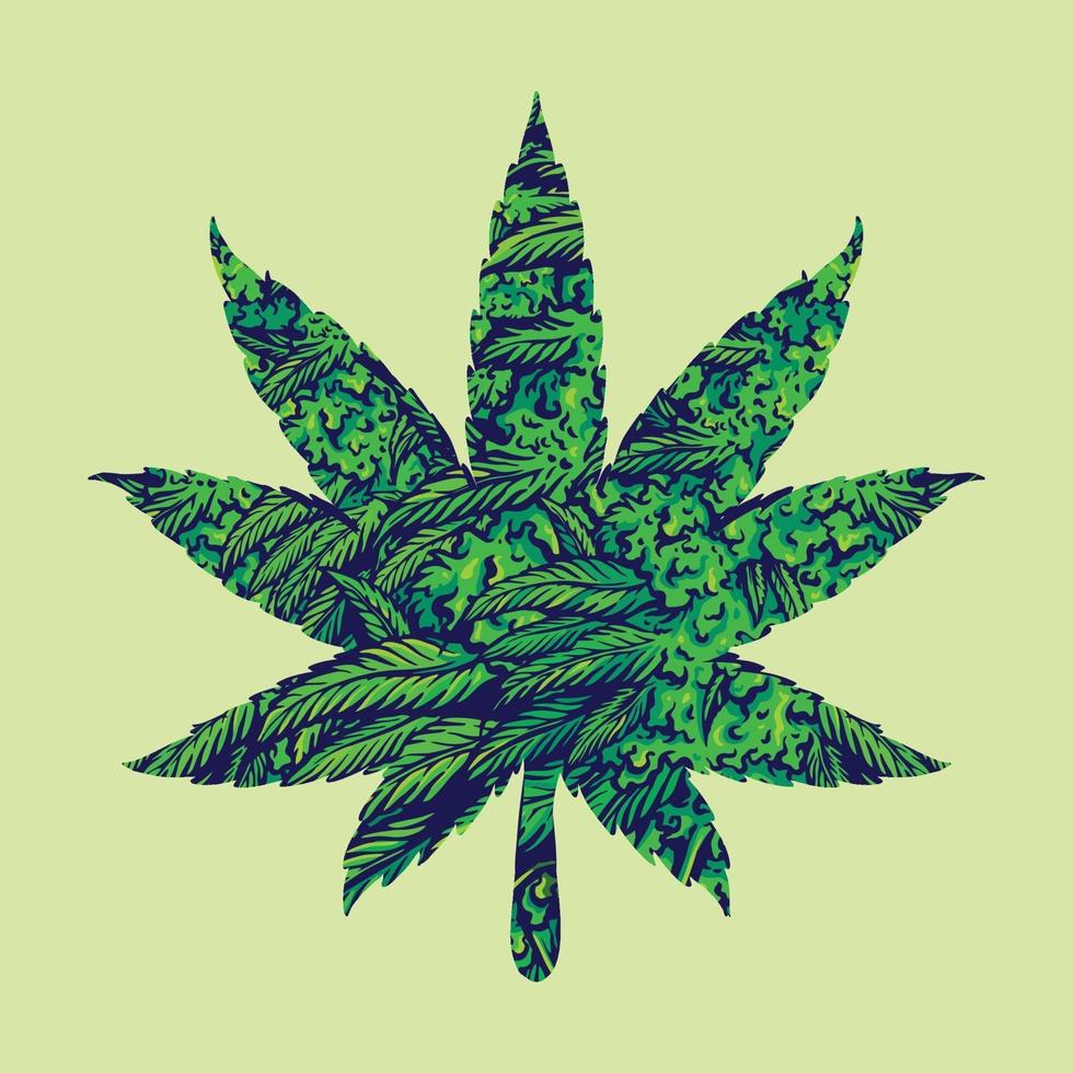 ilustração de folha de maconha cannabis vetor