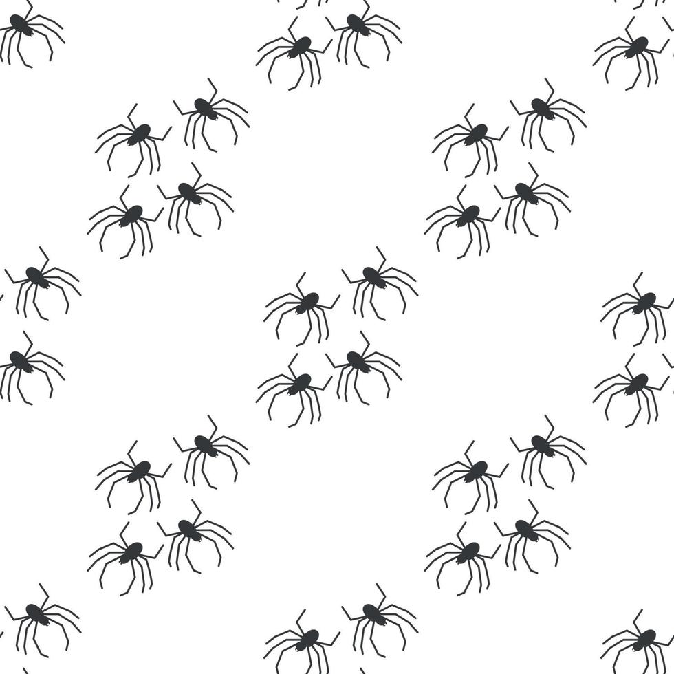 padrão sem emenda de vetor de aranha em um fundo branco. impressão de padrão de inseto em têxteis, papel, tema de papel de embrulho