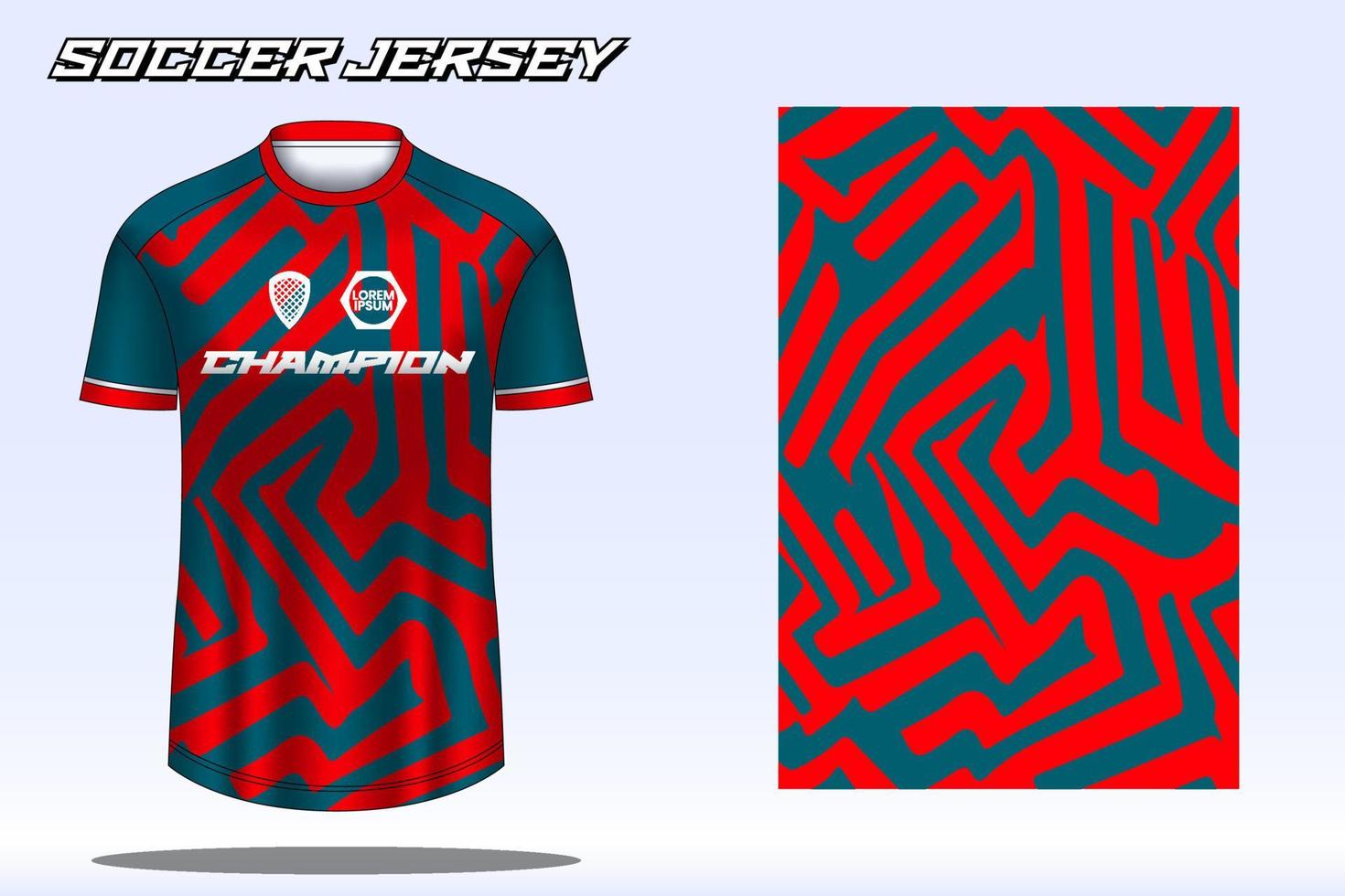 maquete de design de camiseta esportiva de camisa de futebol para clube de futebol vetor