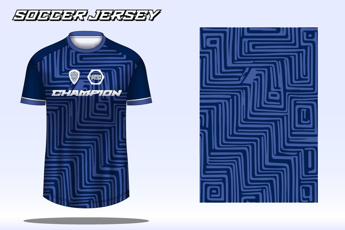 maquete de design de camiseta esportiva de camisa de futebol para clube de futebol vetor