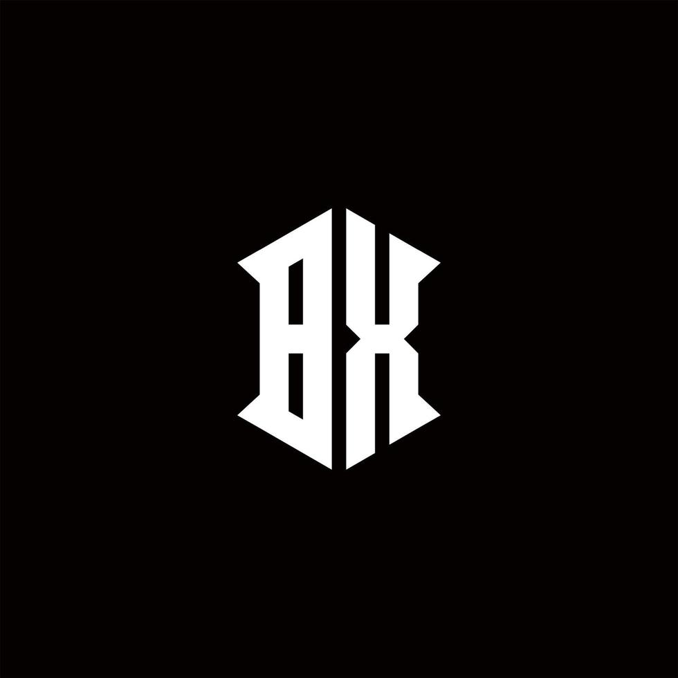 bx logotipo monograma com escudo forma desenhos modelo vetor