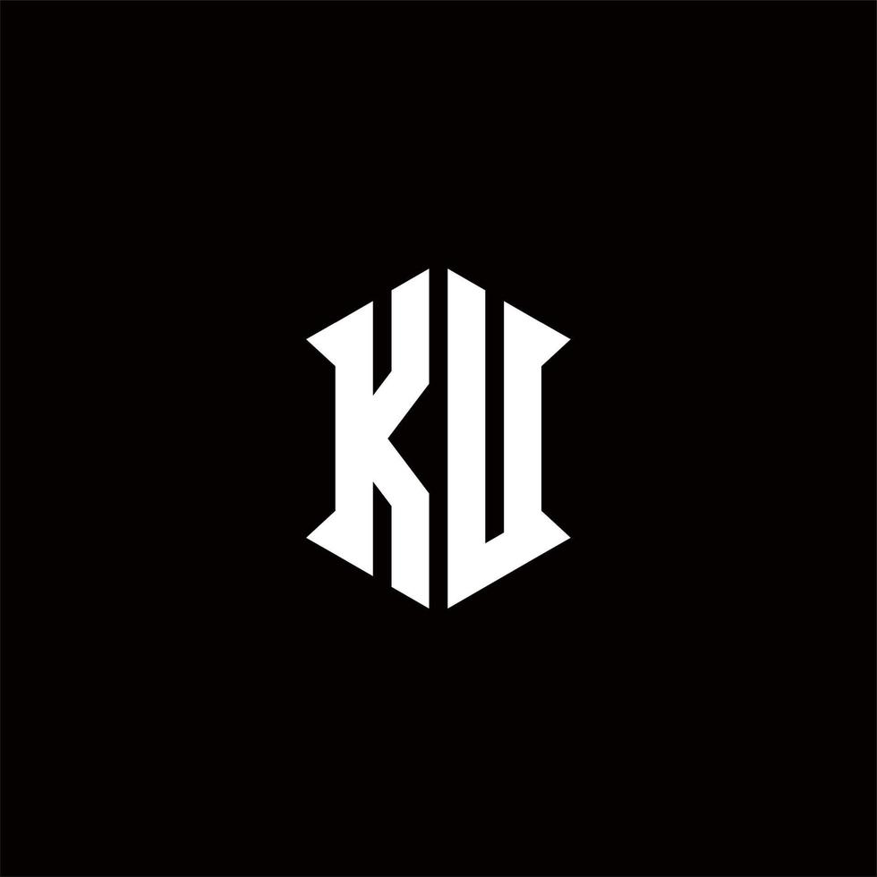 ku logotipo monograma com escudo forma desenhos modelo vetor