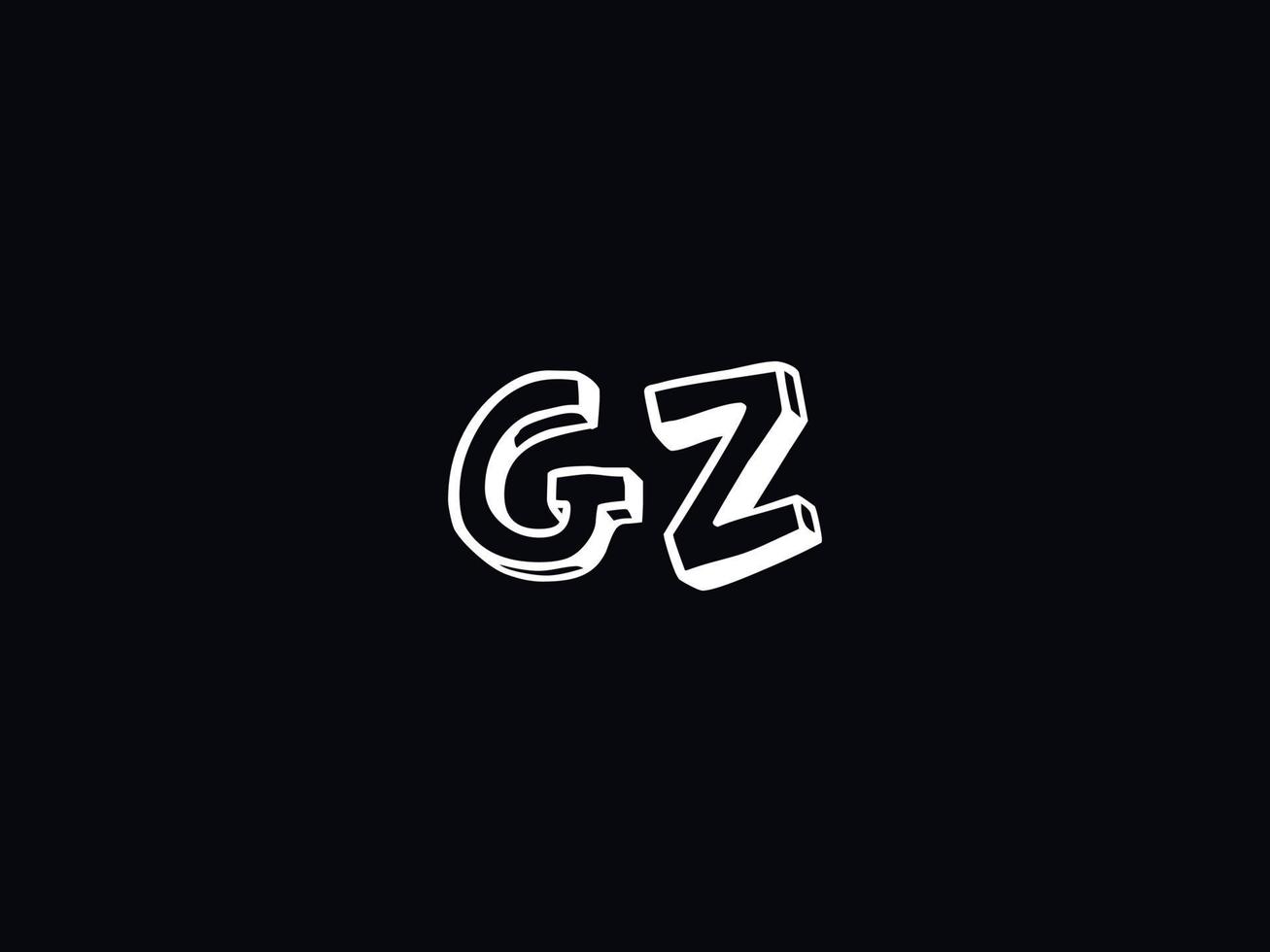 Preto branco gz logotipo, inicial gz carta logotipo ícone vetor