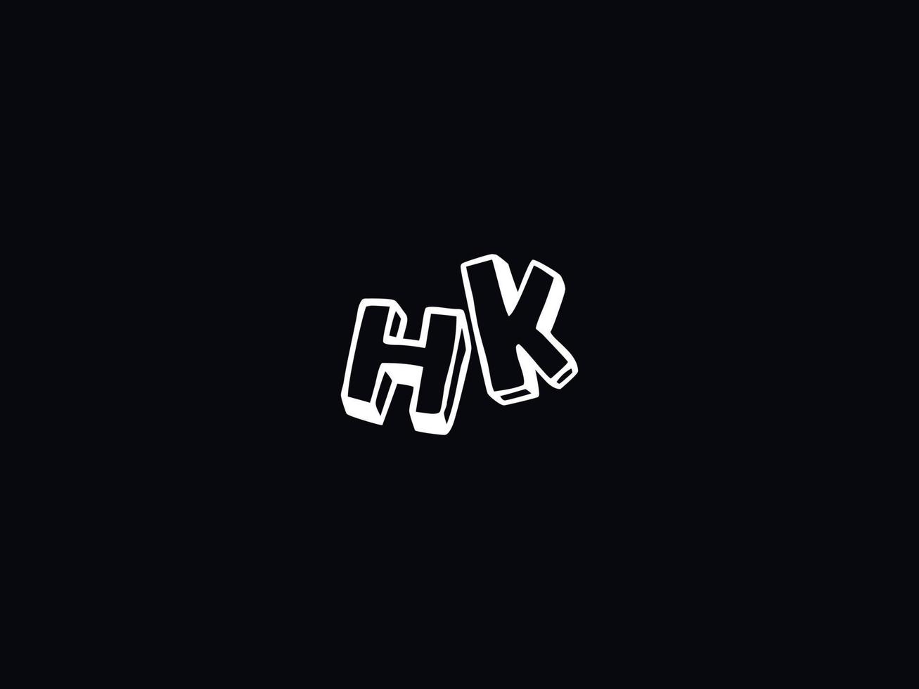 tipografia hk logotipo, criativo hk escova carta logotipo vetor