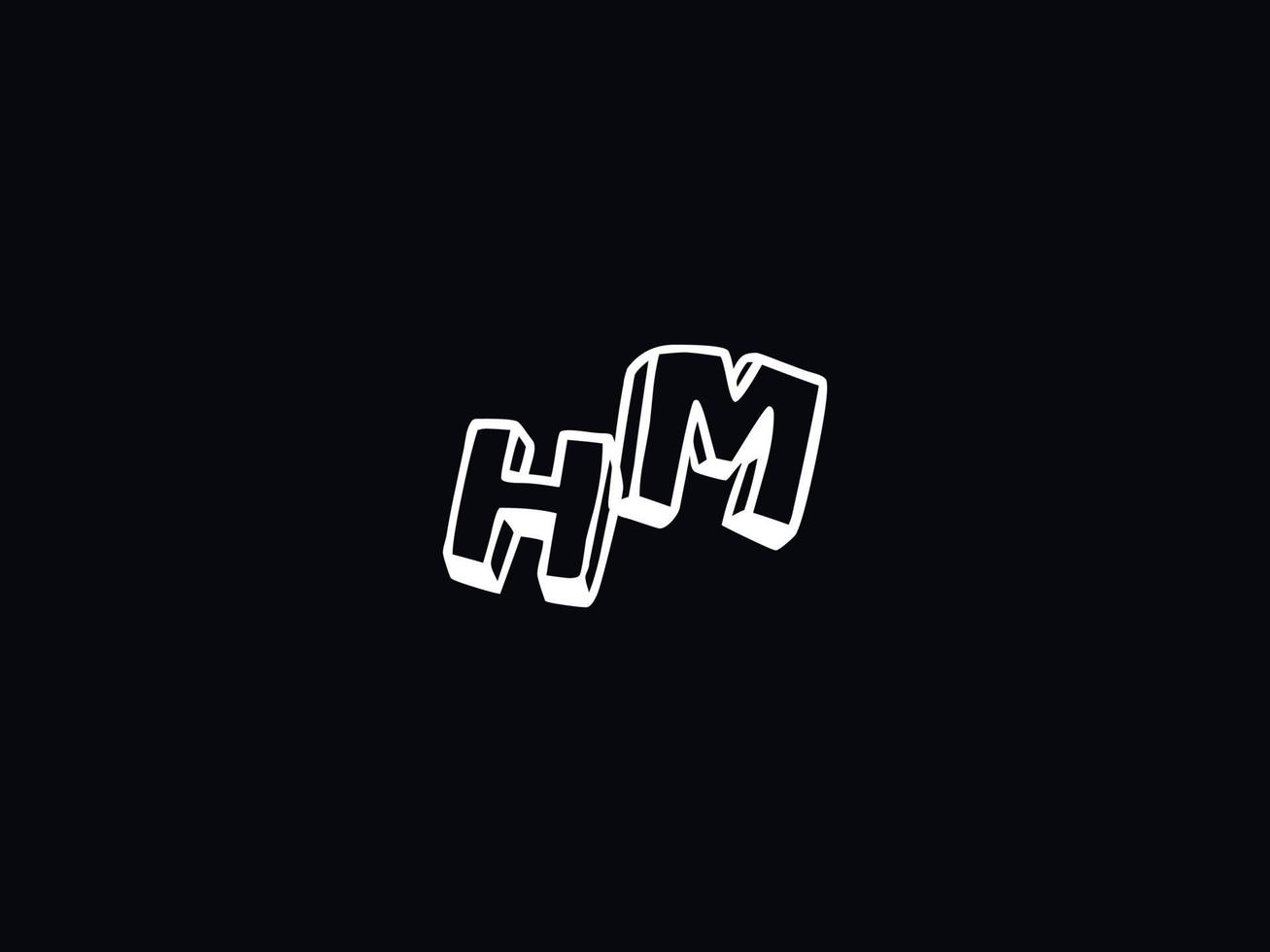 tipografia hm logotipo, criativo hm escova carta logotipo vetor