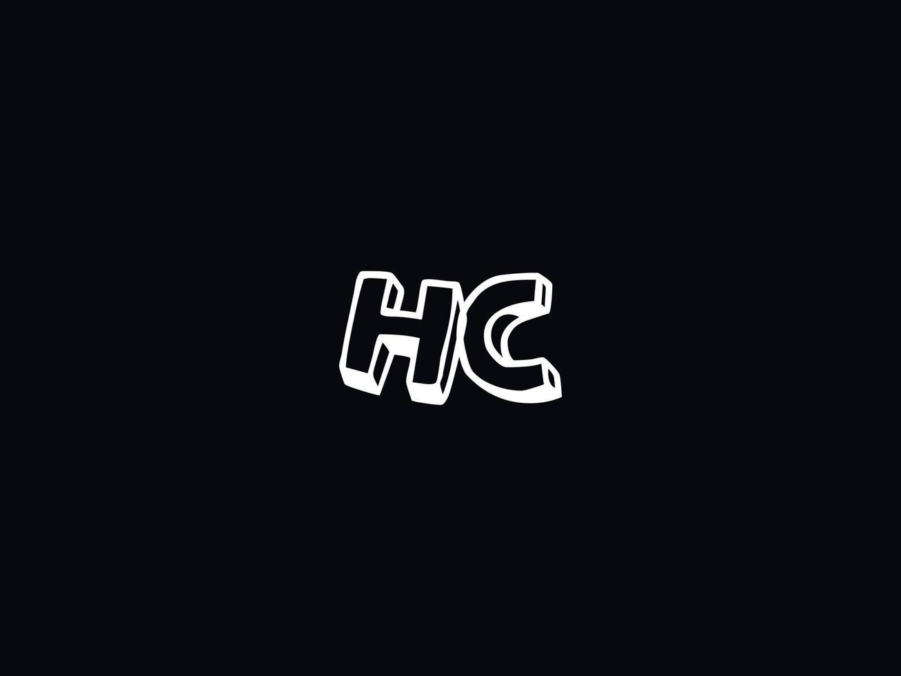 tipografia hc logotipo, criativo hc escova carta logotipo vetor
