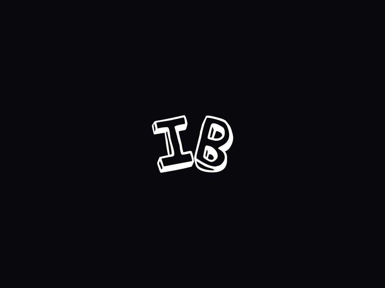inicial ib carta logotipo, Preto branco ib escova logotipo ícone vetor estoque