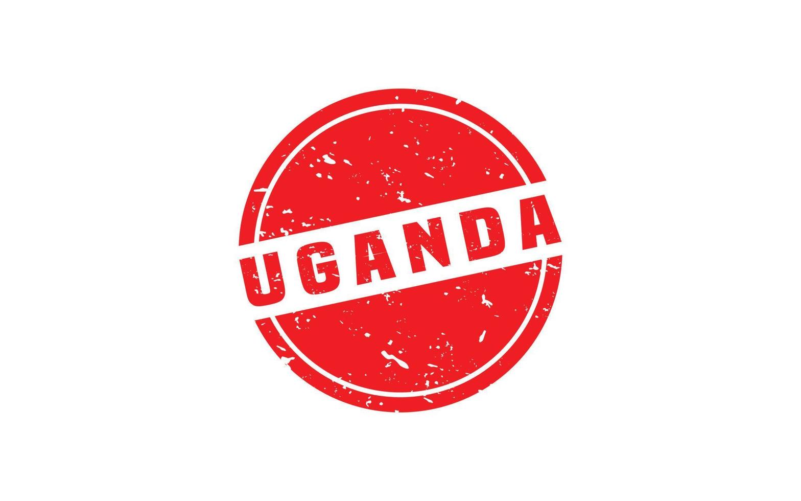 Uganda carimbo borracha com grunge estilo em branco fundo vetor