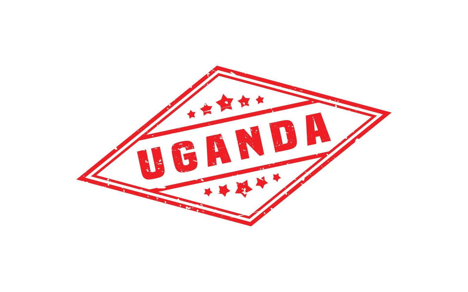 Uganda carimbo borracha com grunge estilo em branco fundo vetor