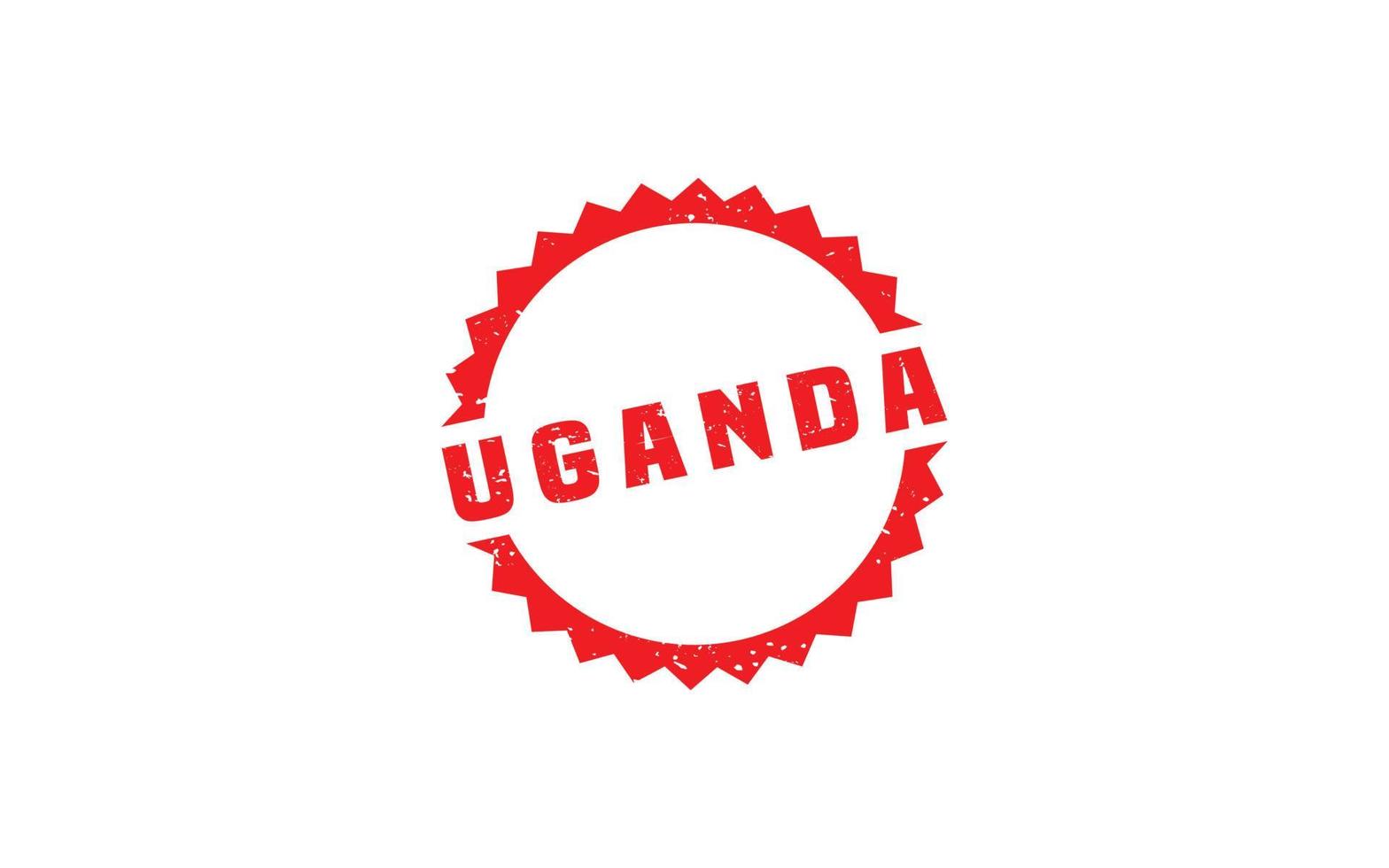 Uganda carimbo borracha com grunge estilo em branco fundo vetor