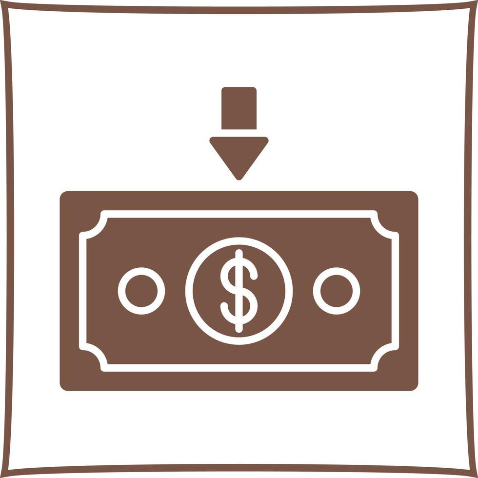 ícone de vetor de dinheiro para baixo