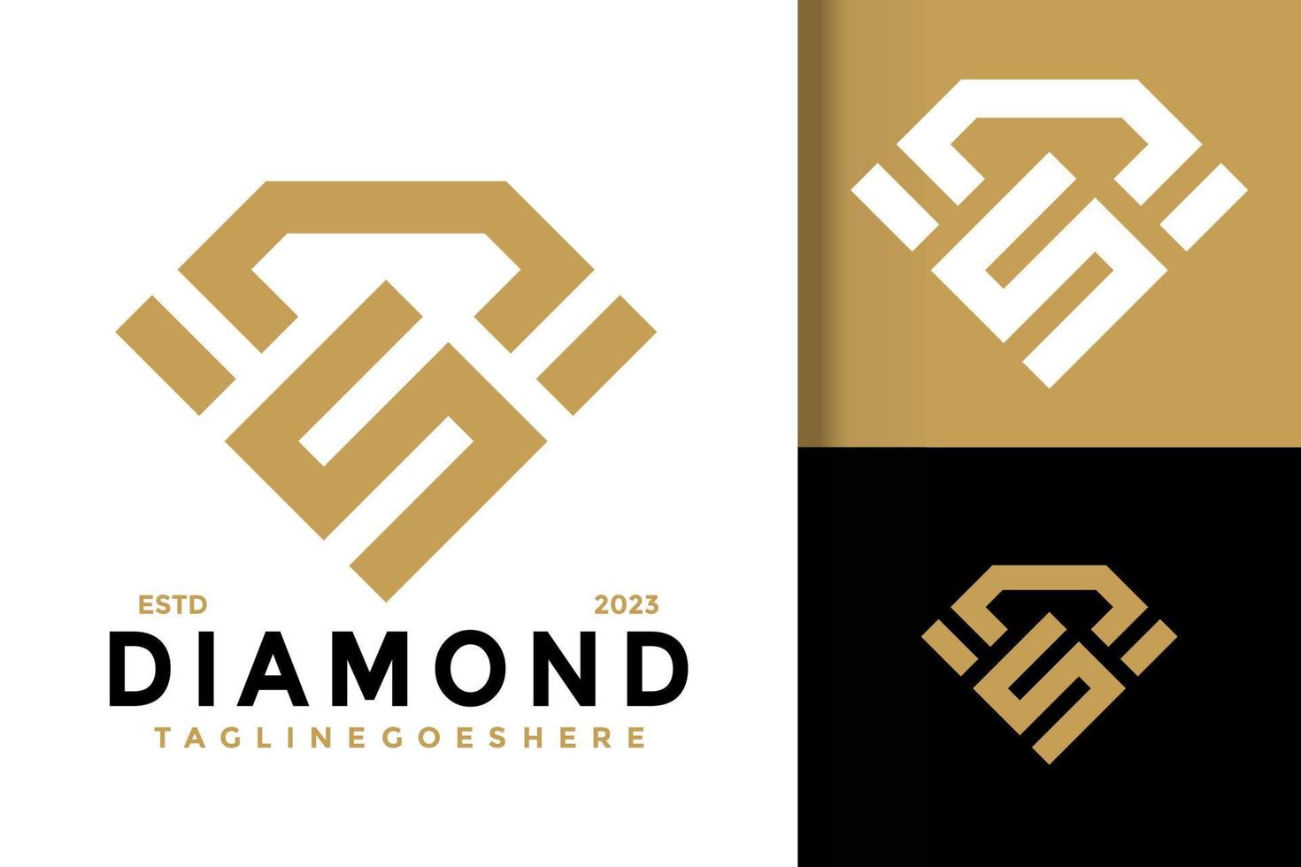 carta s diamante joalheria logotipo vetor