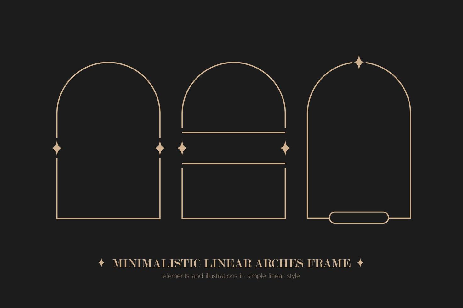 minimalista linear arcos quadro, elementos e ilustrações dentro simples linear estilo vetor