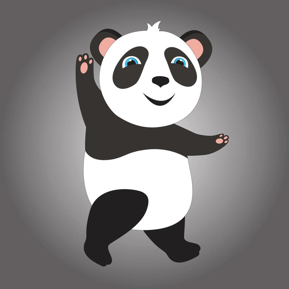 pequeno panda caminhando vetor imagem e ilustração