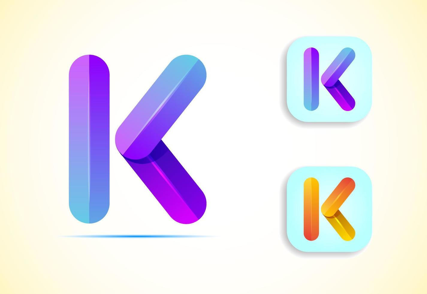 abstrato origami carta k logotipo Projeto modelo. plano estilo inscrição ícone. vetor ilustração