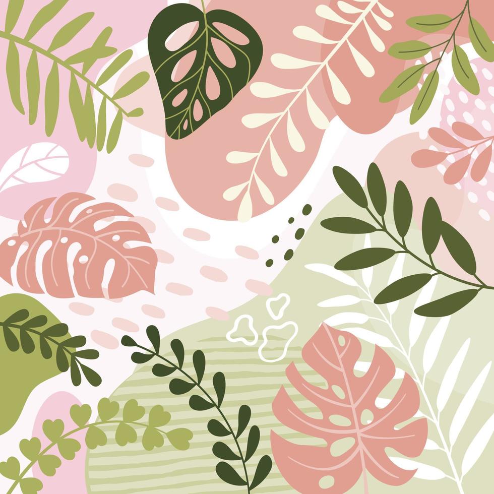 design banner frame flor primavera fundo com linda. fundo de flores para design. fundo colorido com plantas tropicais. lugar para o seu texto. vetor