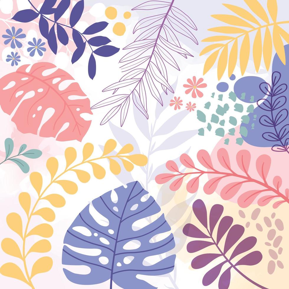 design banner frame flor primavera fundo com linda. fundo de flores para design. fundo colorido com plantas tropicais. lugar para o seu texto. vetor