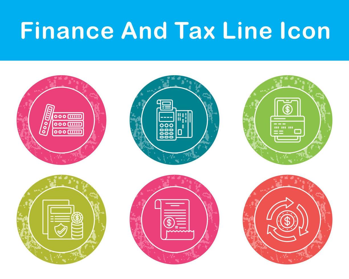 finança e imposto vetor ícone conjunto