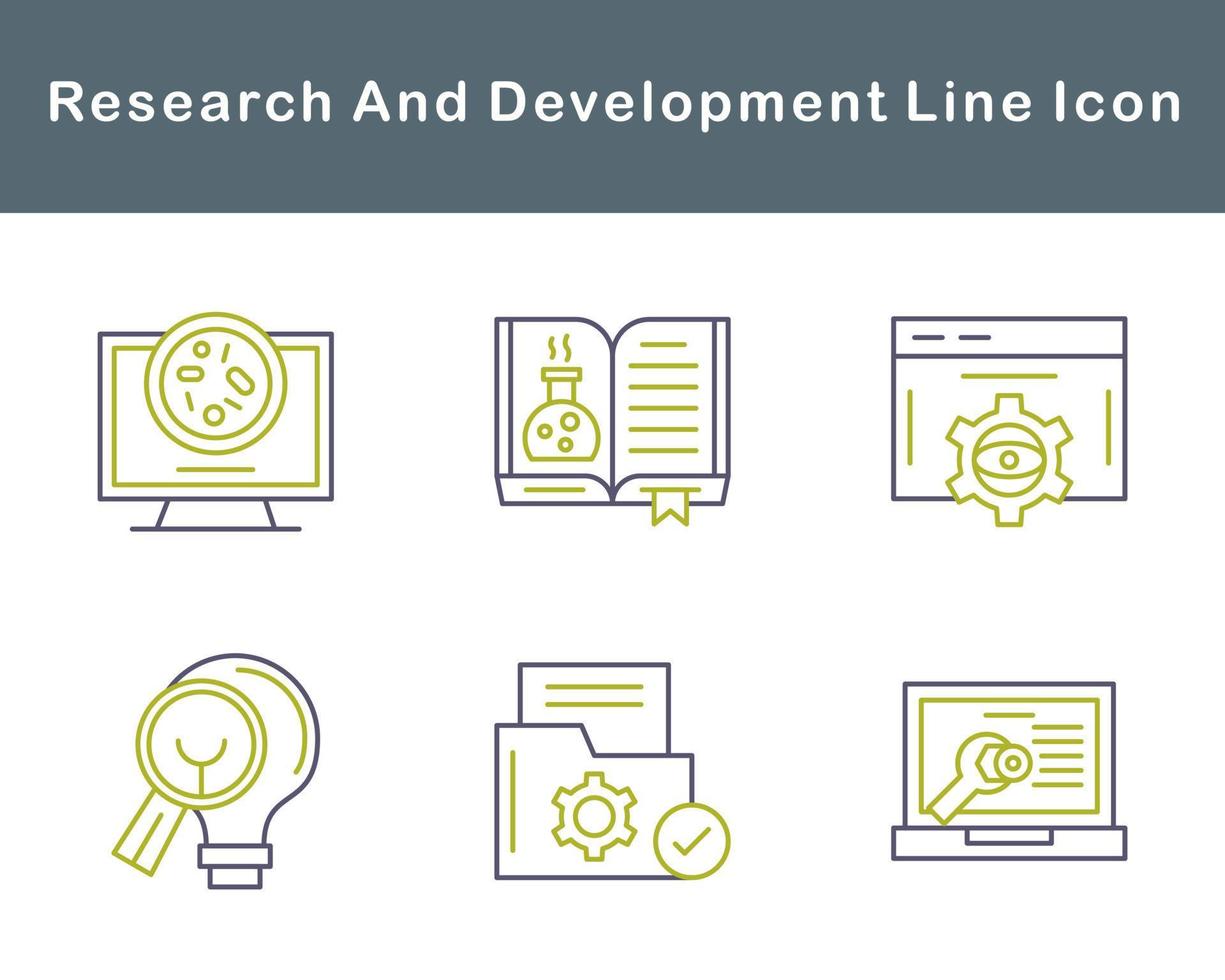 pesquisa e desenvolvimento vetor ícone conjunto