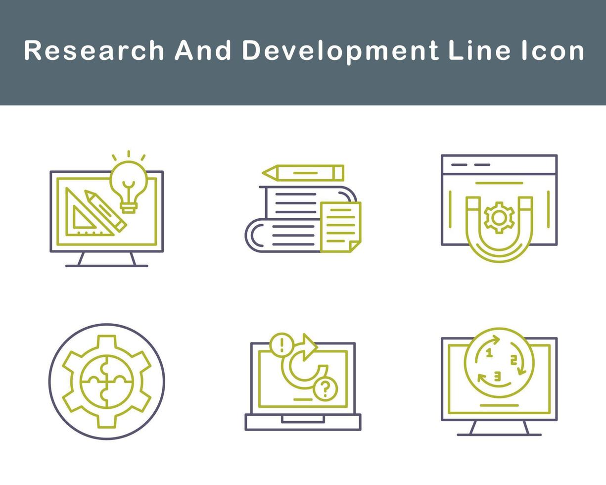 pesquisa e desenvolvimento vetor ícone conjunto