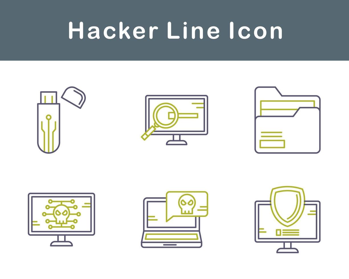 conjunto de ícones vetoriais de hackers vetor
