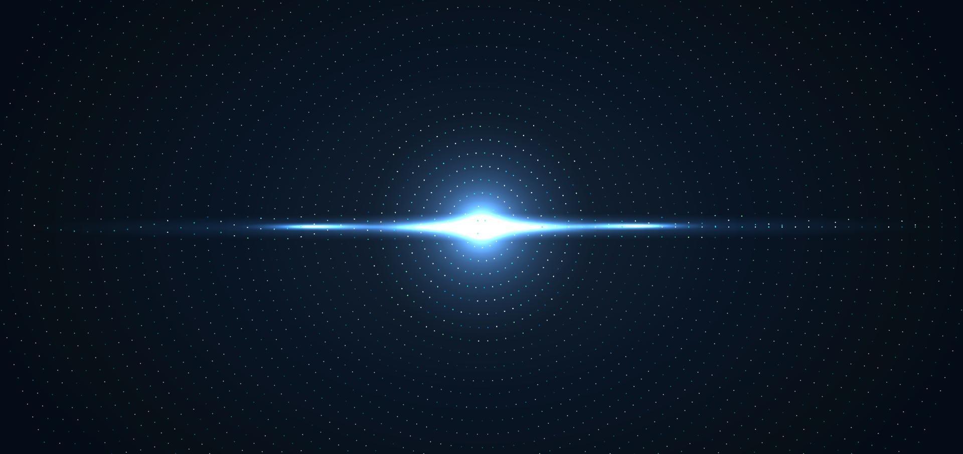 tecnologia abstrata futurista conceito digital efeito de iluminação partículas brilhantes círculo de elementos de pontos em fundo azul escuro vetor