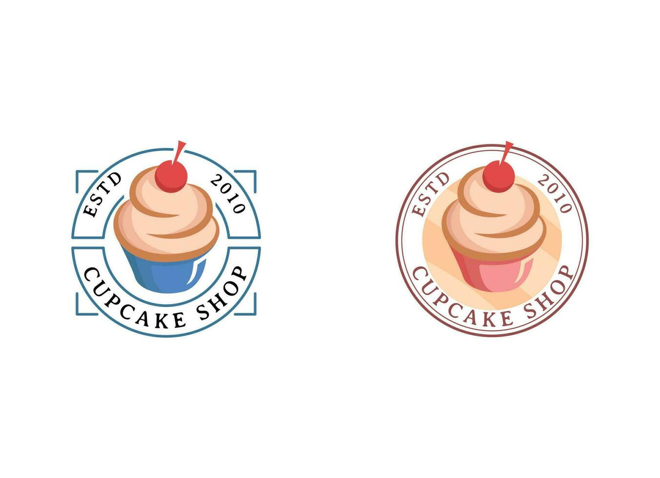 logotipo de bolo doce ícone de logotipo de cupcake vetor