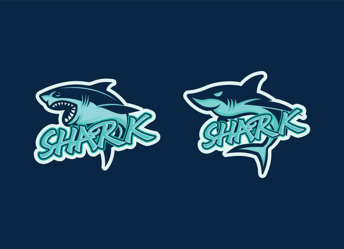 modelo de logotipo de mascote de jogos de esport de tubarão de peixe vetor