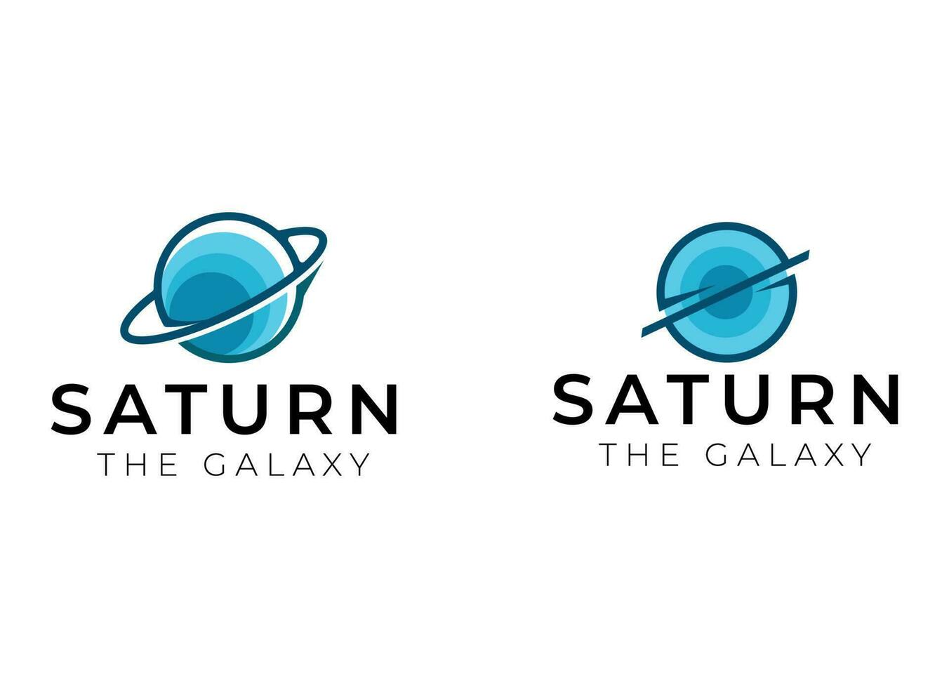 vetor logotipo em que a abstrato imagem do uma planeta com a órbita dentro exterior espaço