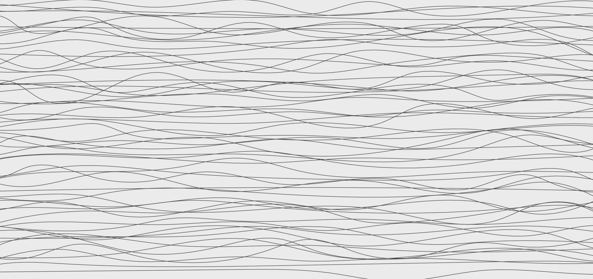 abstrato preto ondulado ou linhas de onda e padrão de curvas no fundo branco. vetor
