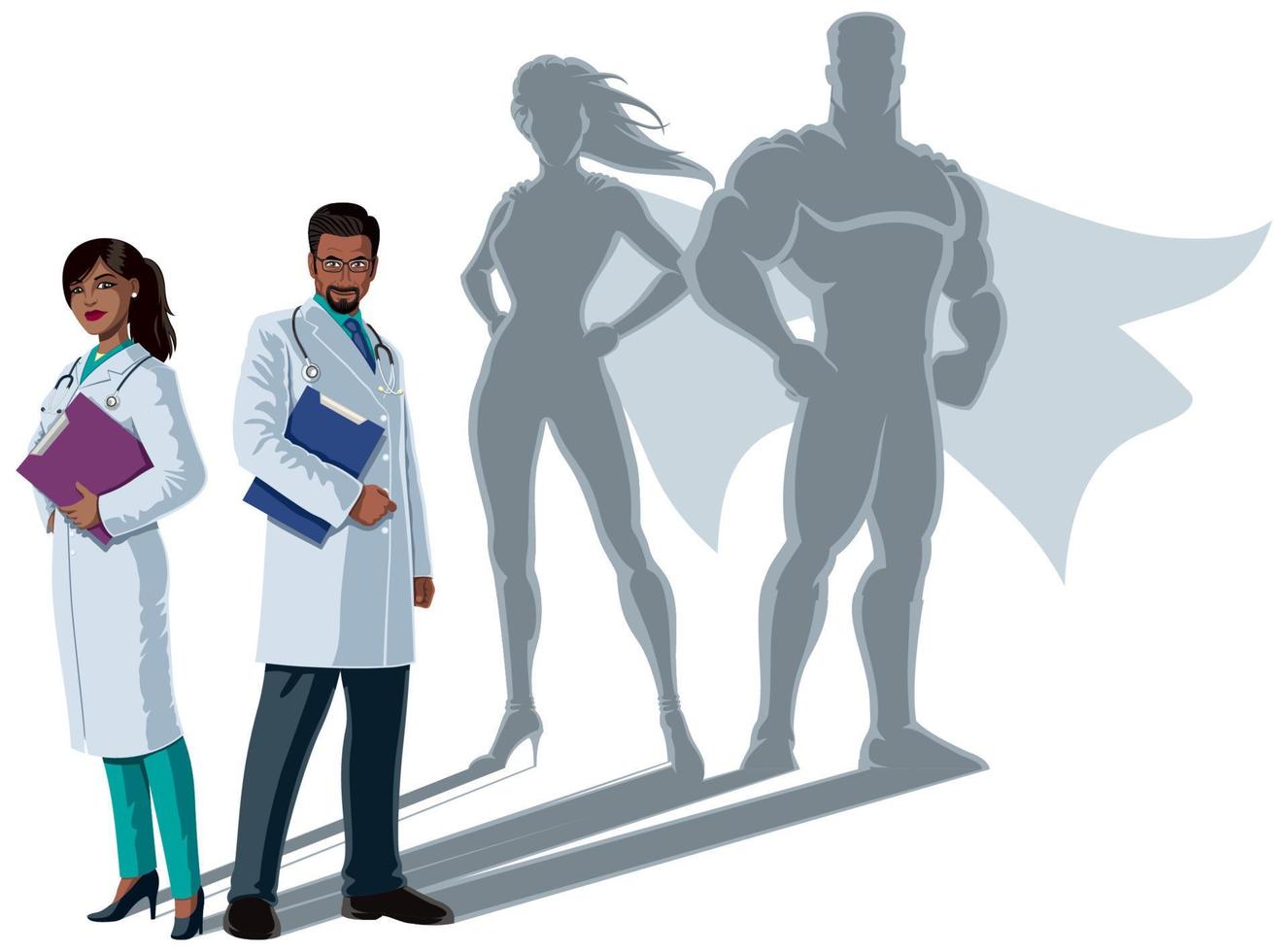 indiano médico Super-heróis sombra vetor