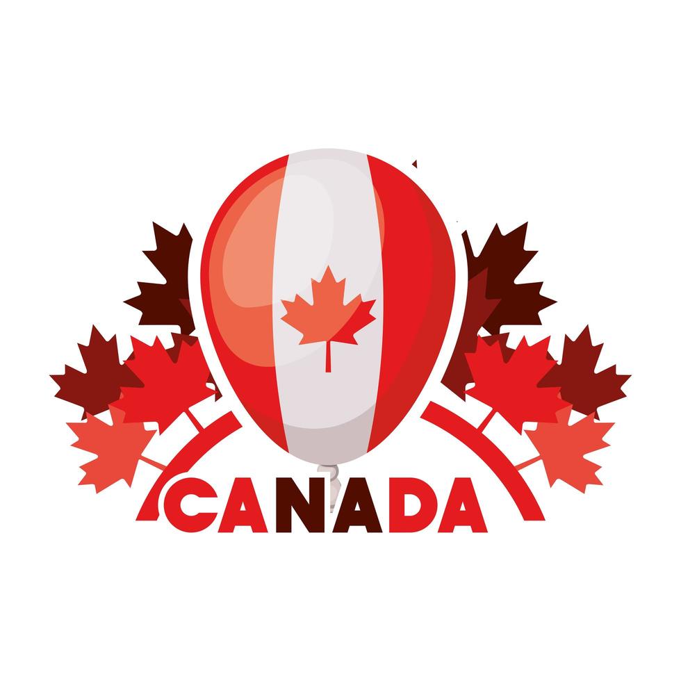 celebração do dia canadense com balão vetor