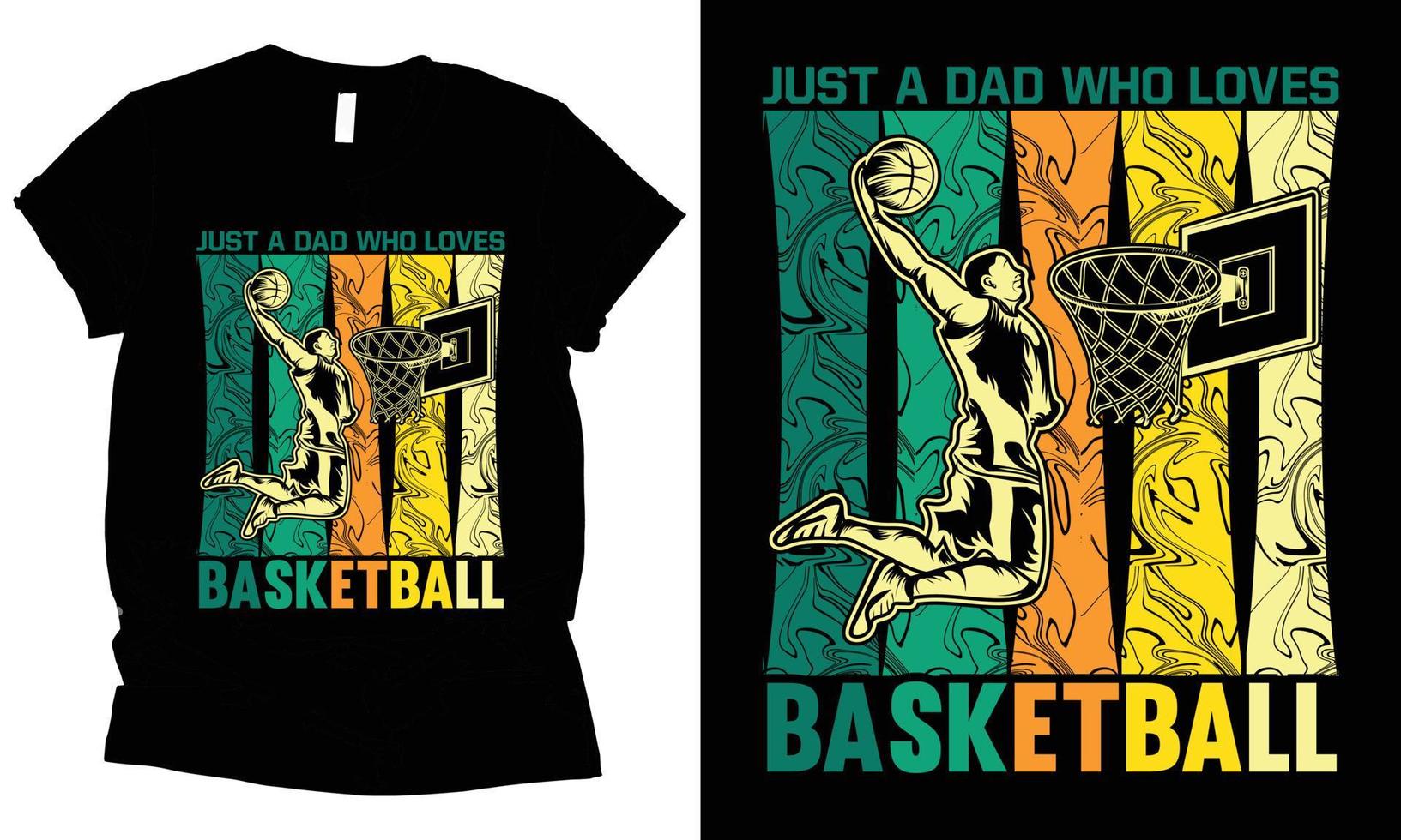 somente uma Papai quem O amor é basquetebol vintage camiseta Projeto. vetor