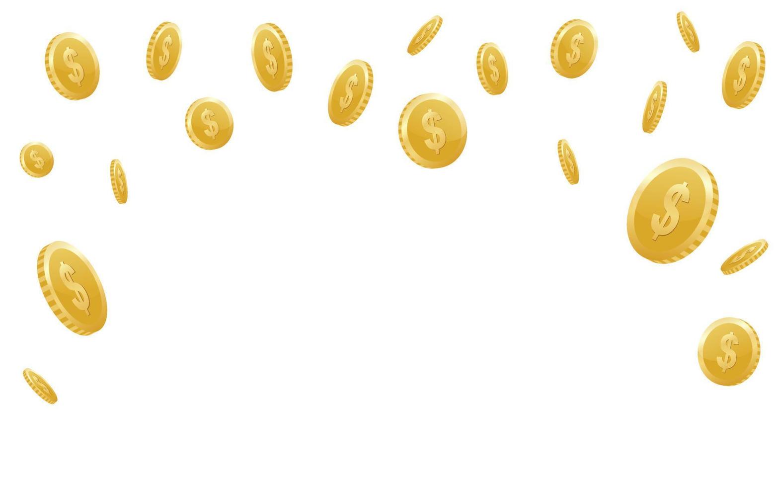 ouro moedas outono a partir de a céu. explosão do moedas em isolado transparente fundo. fácil dinheiro. vetor ilustração