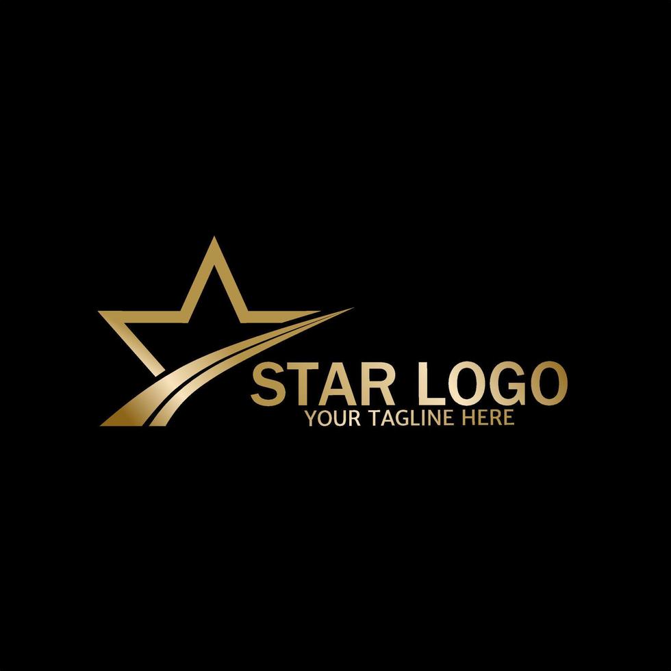 ouro Estrela logotipo vetor em Preto fundo. perfeito para seu o negócio logotipo ou grande evento logotipo.