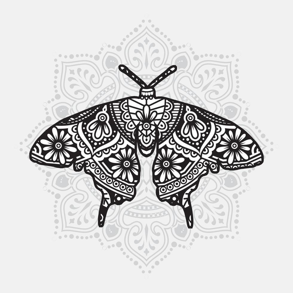 mandala de inseto. elementos decorativos vintage. padrão oriental, ilustração vetorial. vetor