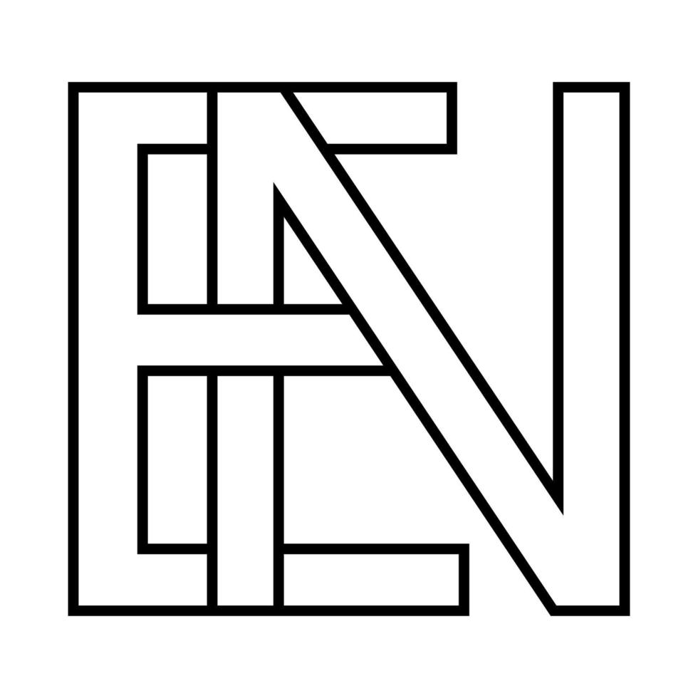 logotipo placa en ne ícone nft en entrelaçado, cartas e n vetor