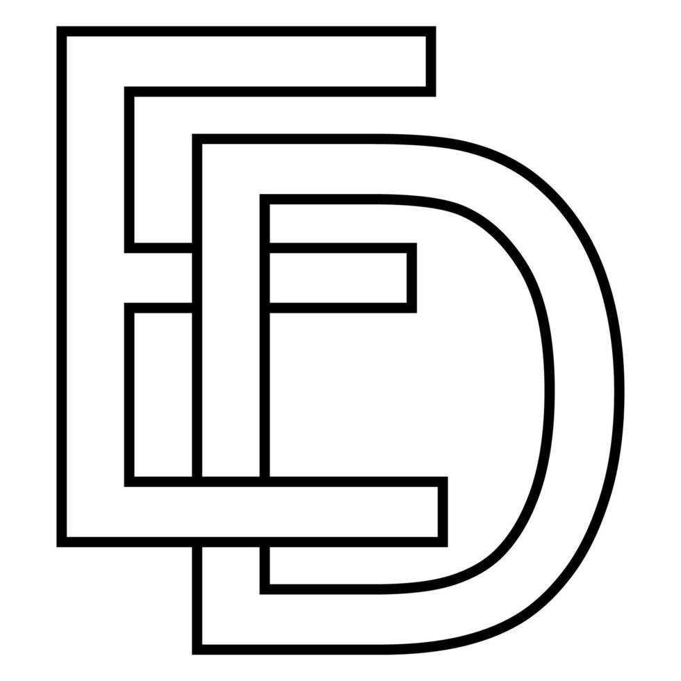 logotipo placa ed de ícone nft ed entrelaçado, cartas e d vetor