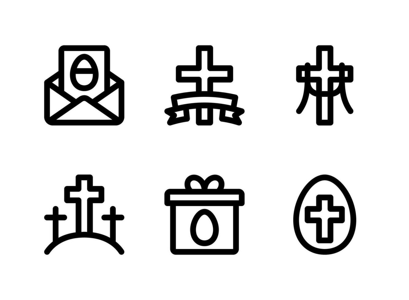 conjunto simples de ícones sólidos de vetor relacionados à Páscoa. contém ícones como convite, cruz, calvário, presente e muito mais.