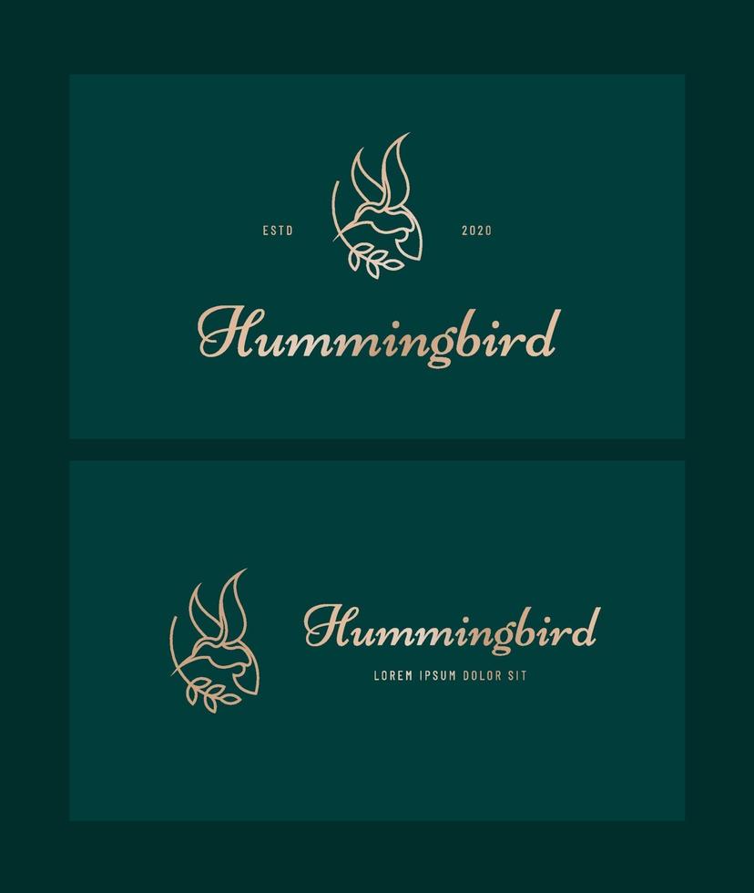 designs de ícones de logotipo de linha de colibri de luxo vetor