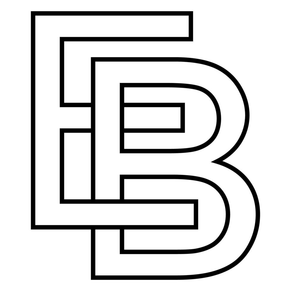 logotipo placa eb ab ícone nft eb entrelaçado cartas e b vetor