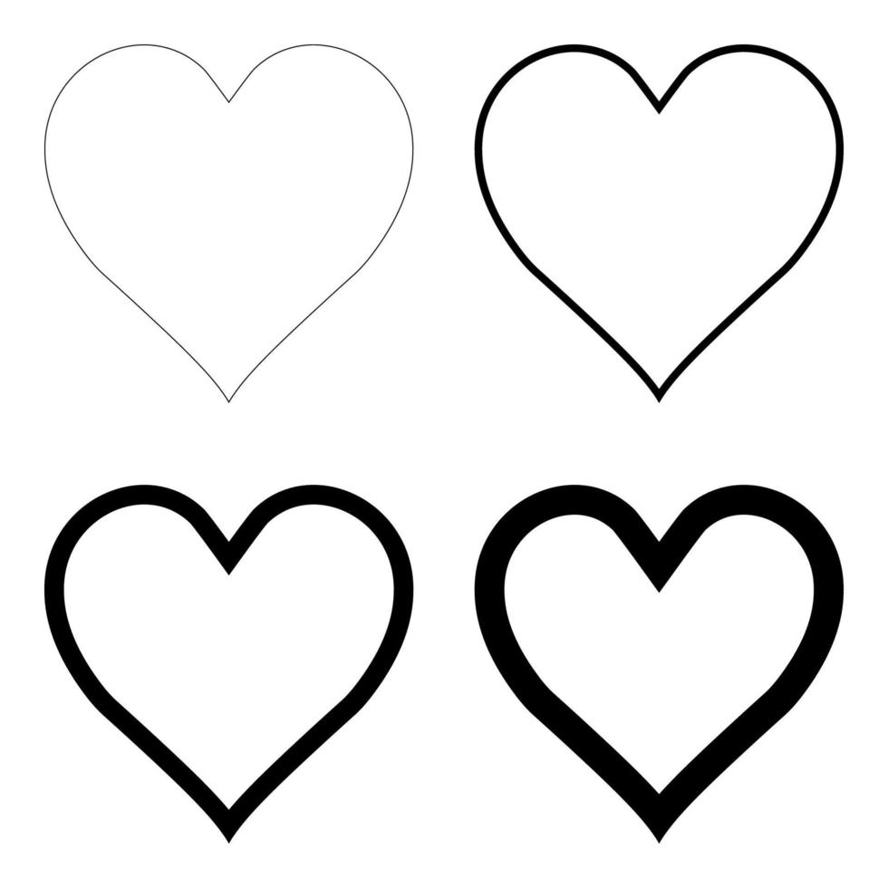 gostar coração símbolo ícone contorno, esboço . viver webcast webinário, bater papo. vetor social rede Preto gracioso coração rede botão