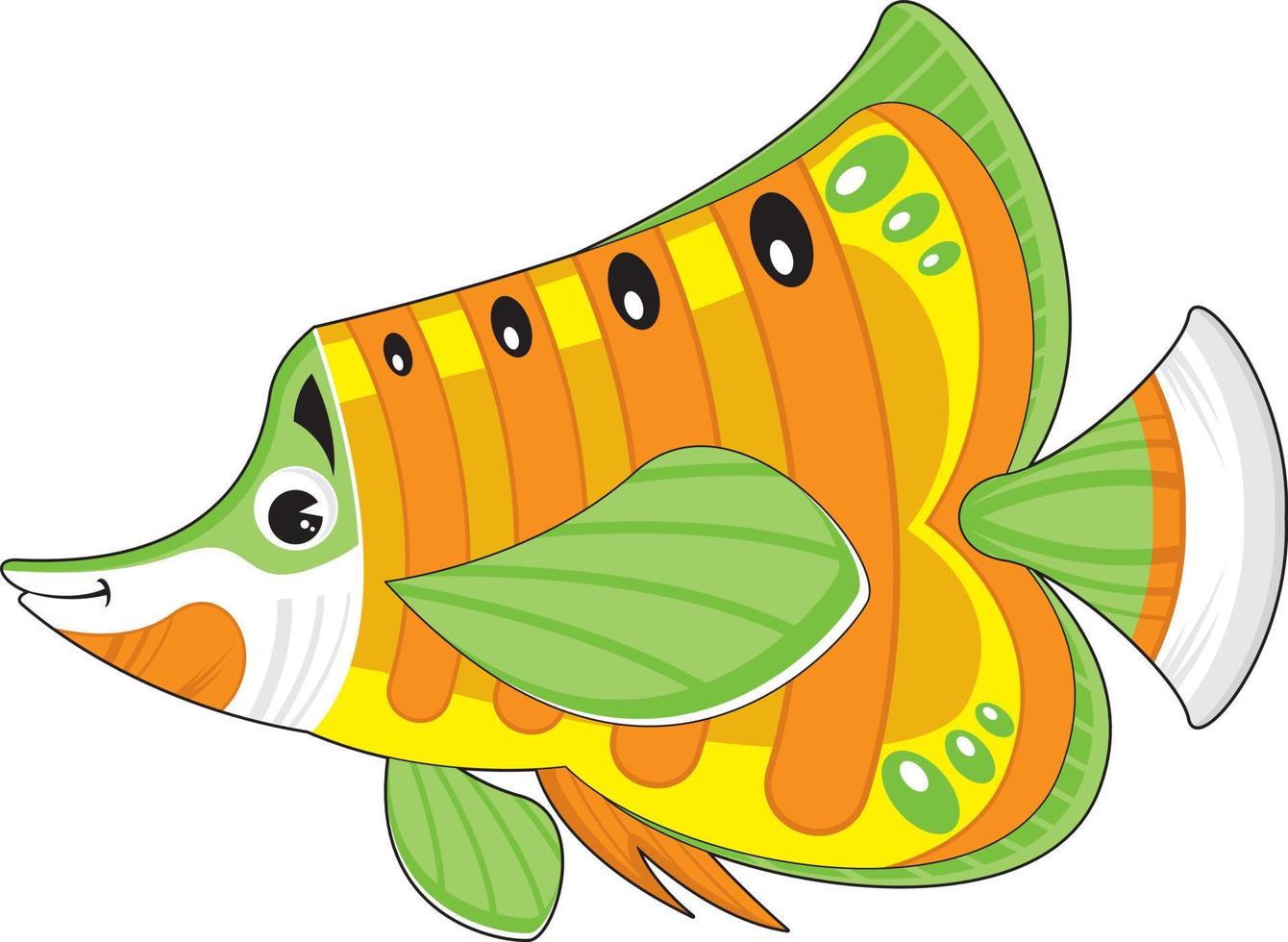 fofa desenho animado tropical peixe vetor