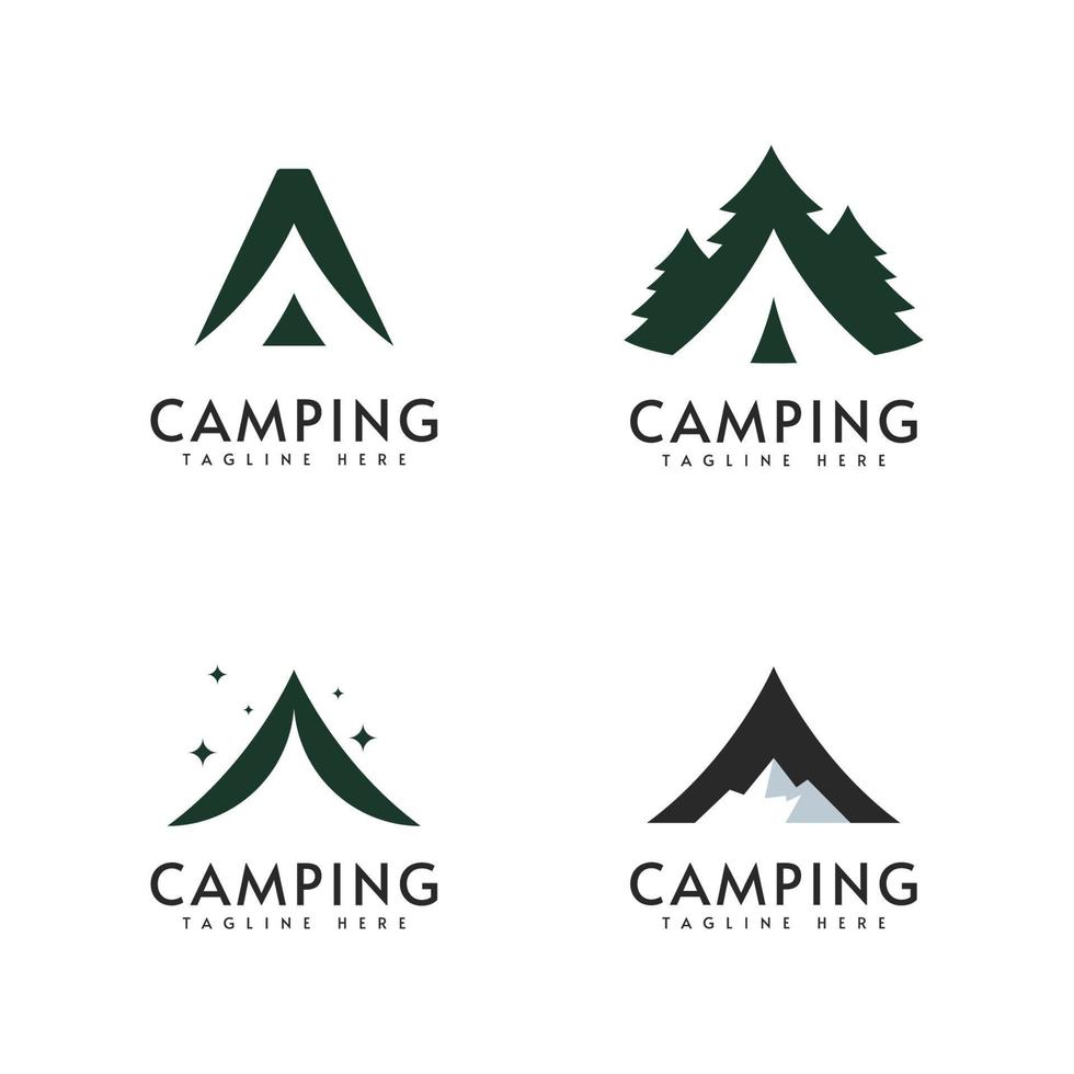 modelo de ilustração de design de vetor de logotipo de acampamento